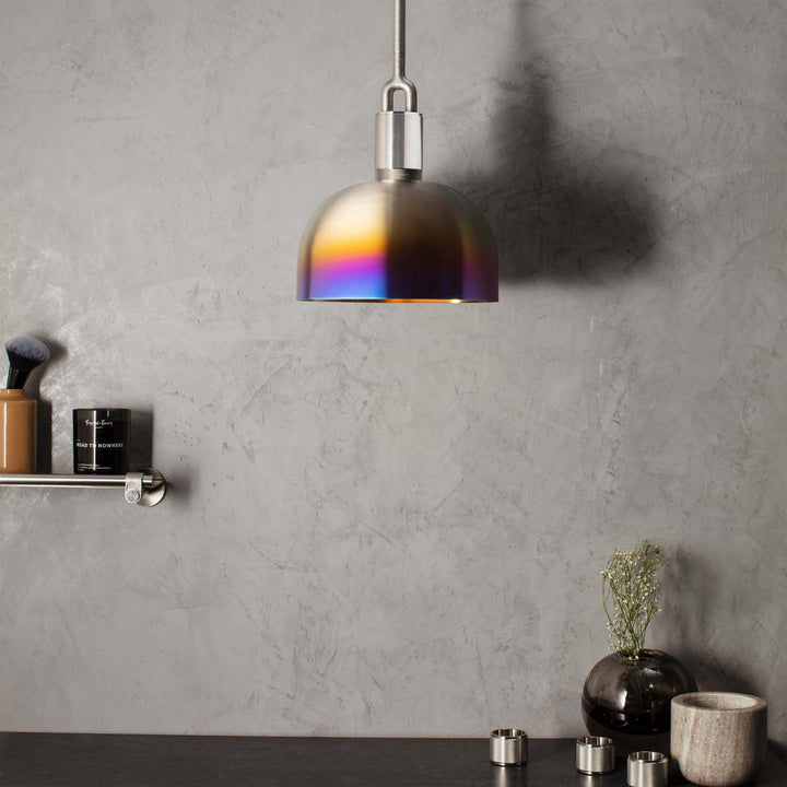 Forked Pendant / Shade / Medium / Burnt Steel