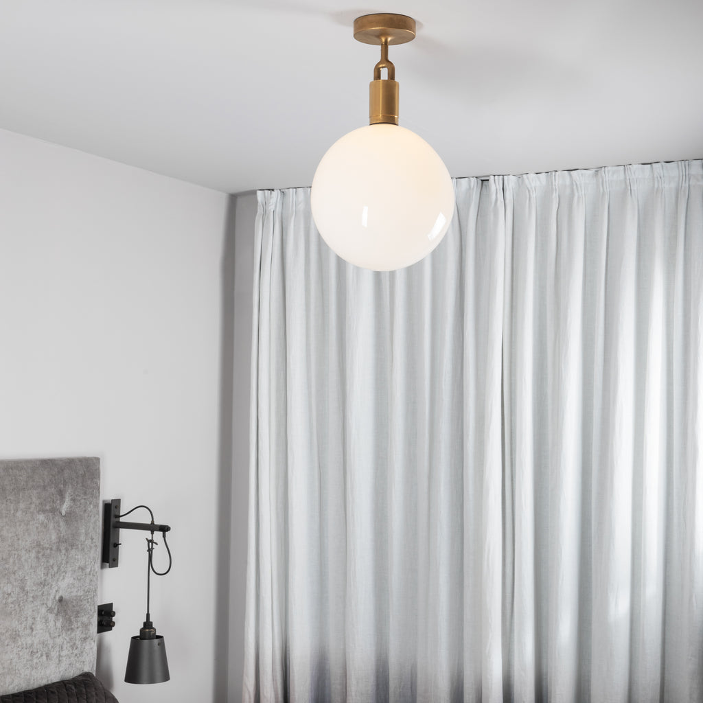 Forked Ceiling / Globe / Opal / Large / Brass
