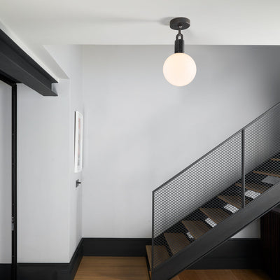 Forked Ceiling / Globe / Opal / Large / Gun Metal
