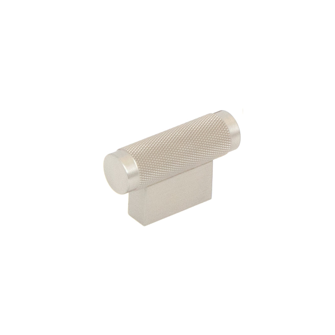 Brighton Solid Brass Knurled T Knob Dull Brushed Nickel 50mm