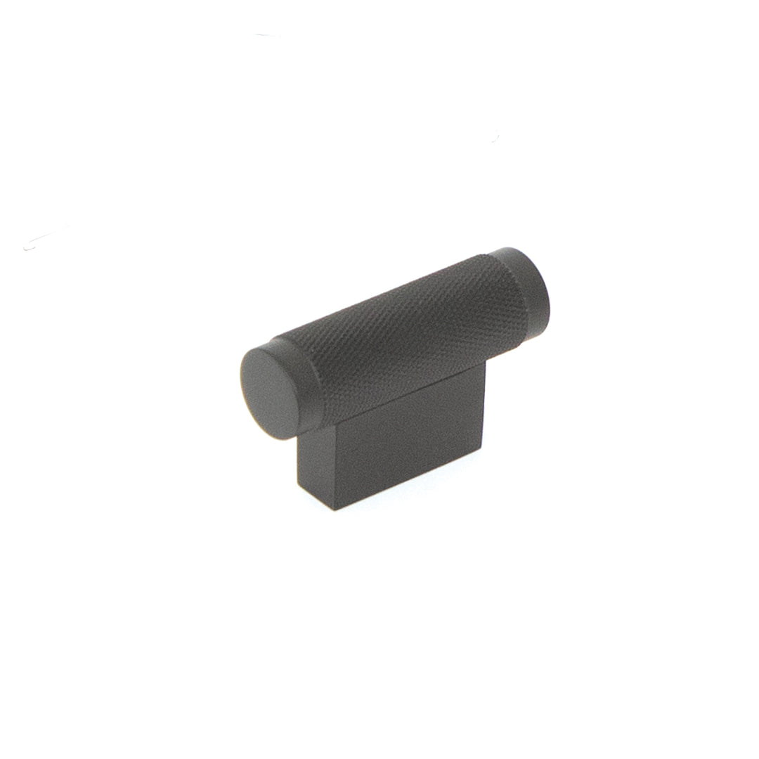 Brighton Solid Brass Knurled T Knob Matt Black 50mm