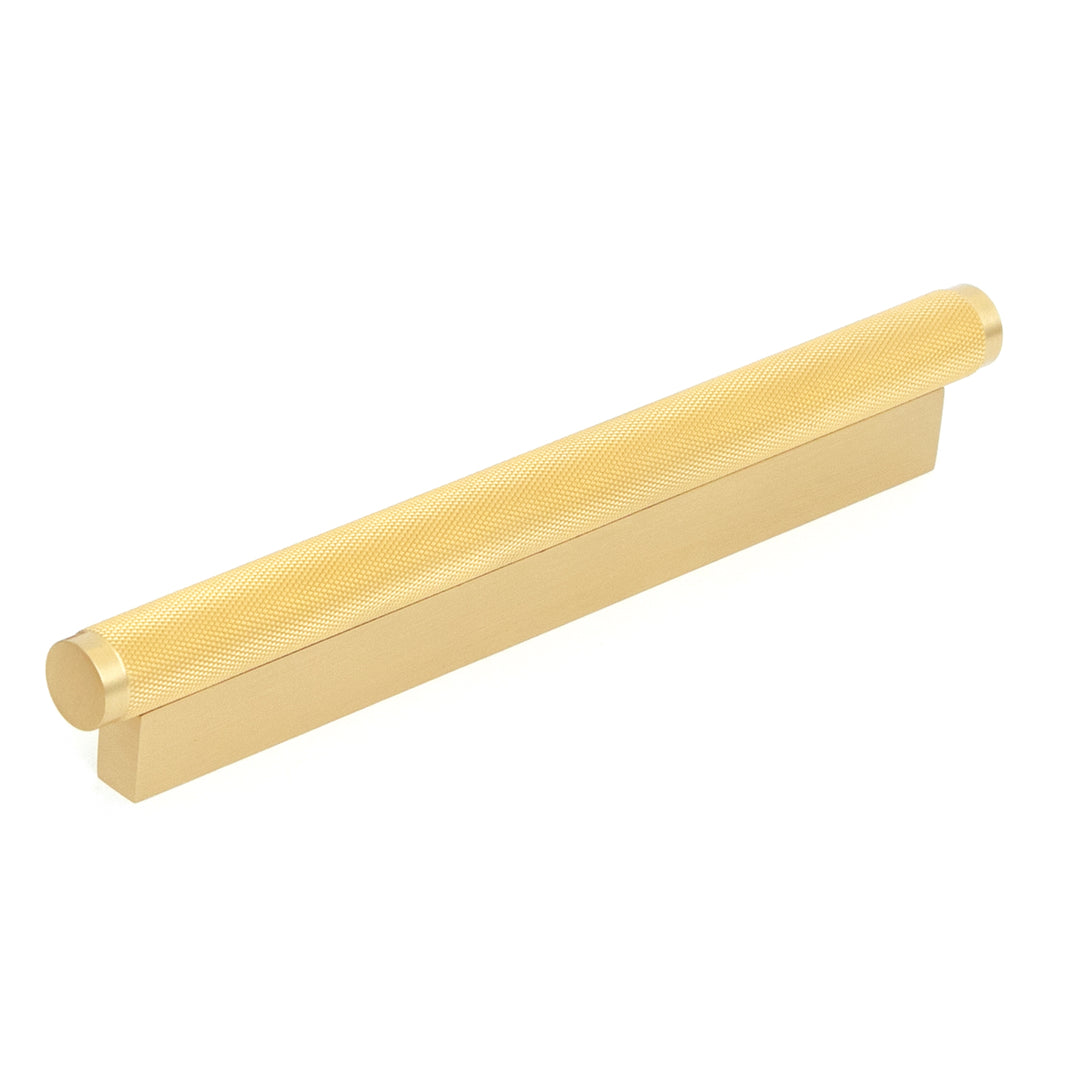 Brighton Solid Brass Knurled Pull Handle Brushed Satin Brass 160mm