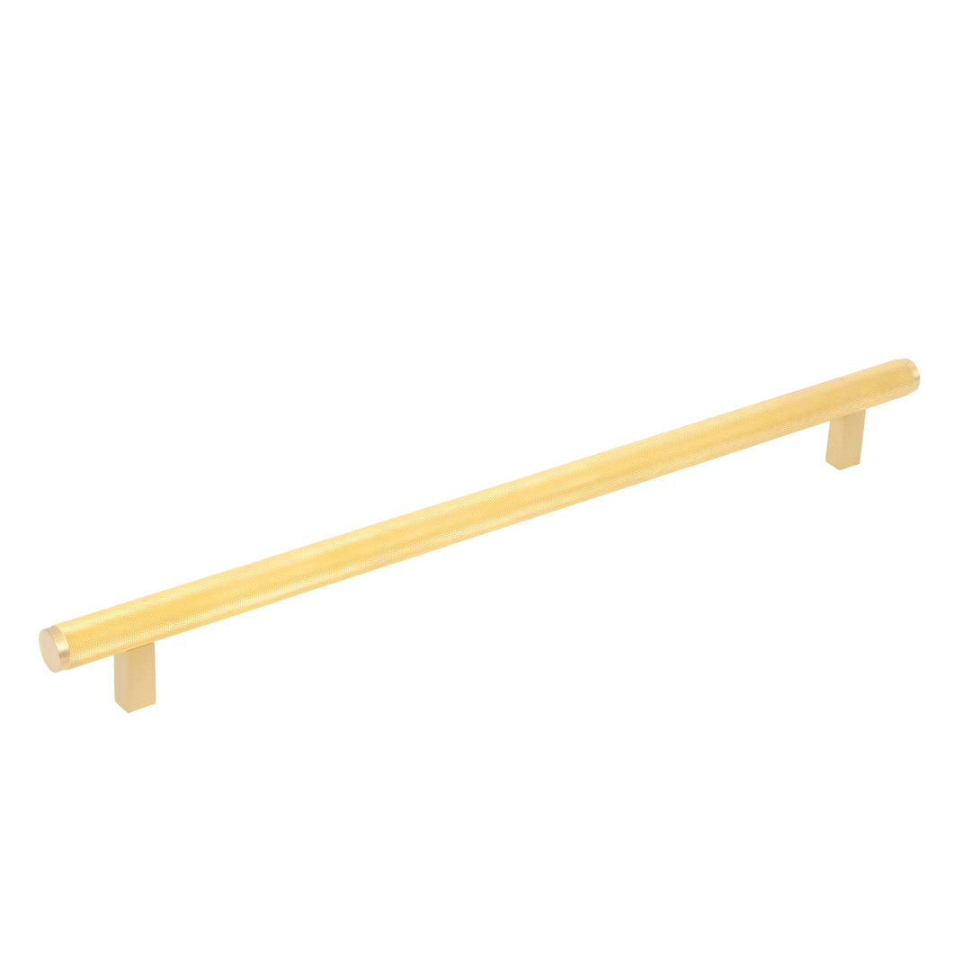 Bellevue Solid Brass Knurled Appliance Pull Brushed Satin Brass 416mm