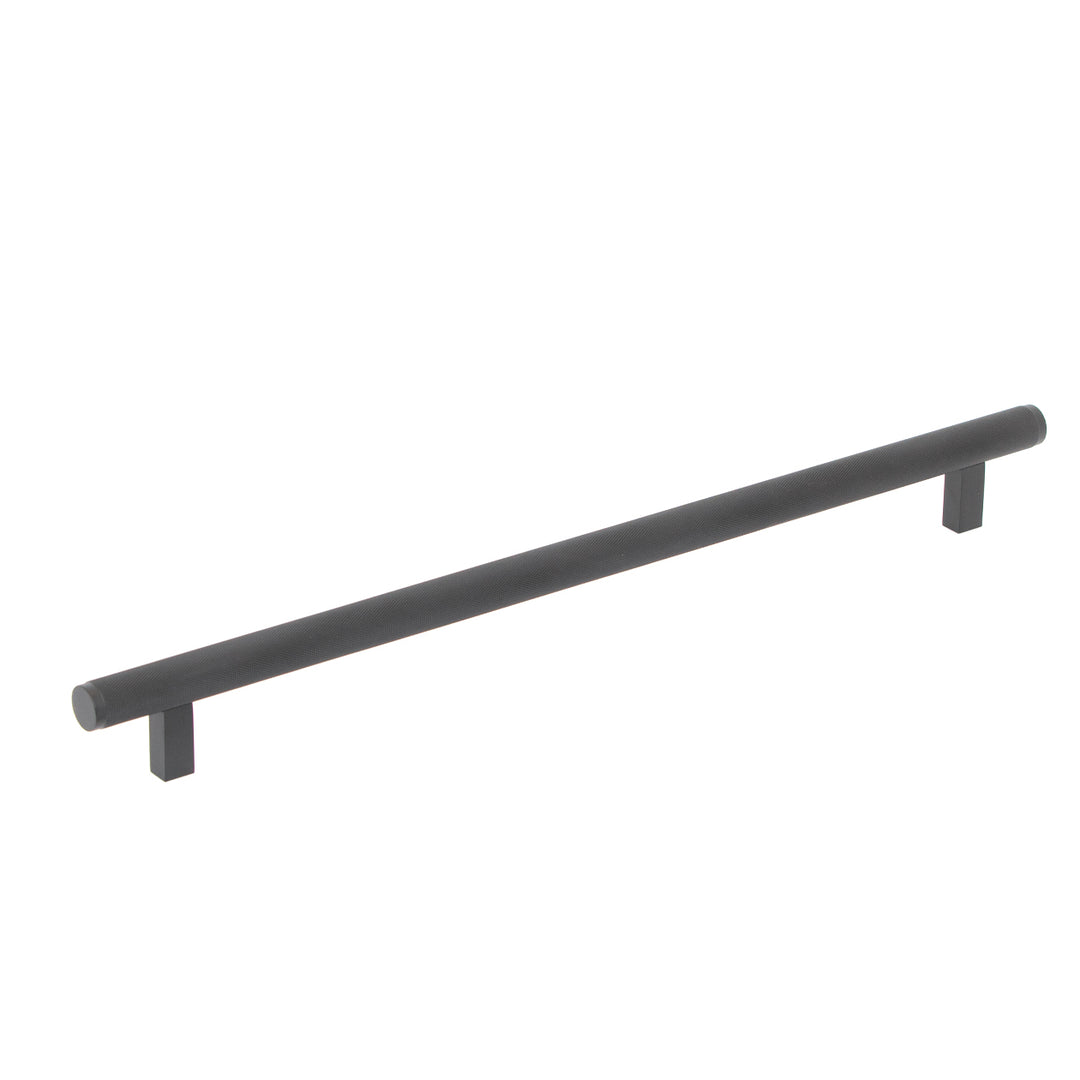 Bellevue Solid Brass Knurled Appliance Pull Matt Black 416mm