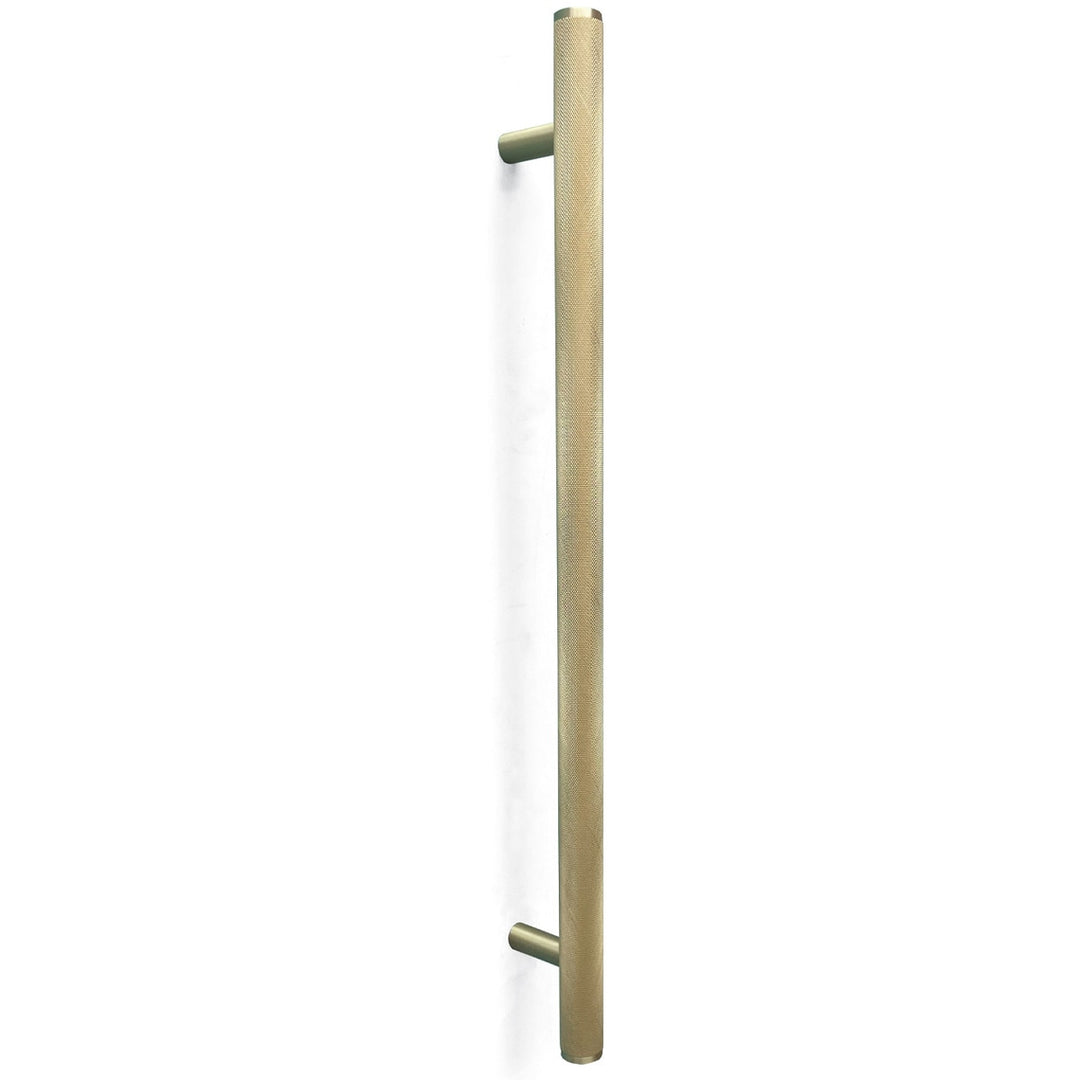 Bellevue Knurled Entry Pull Handle Brushed Satin Brass