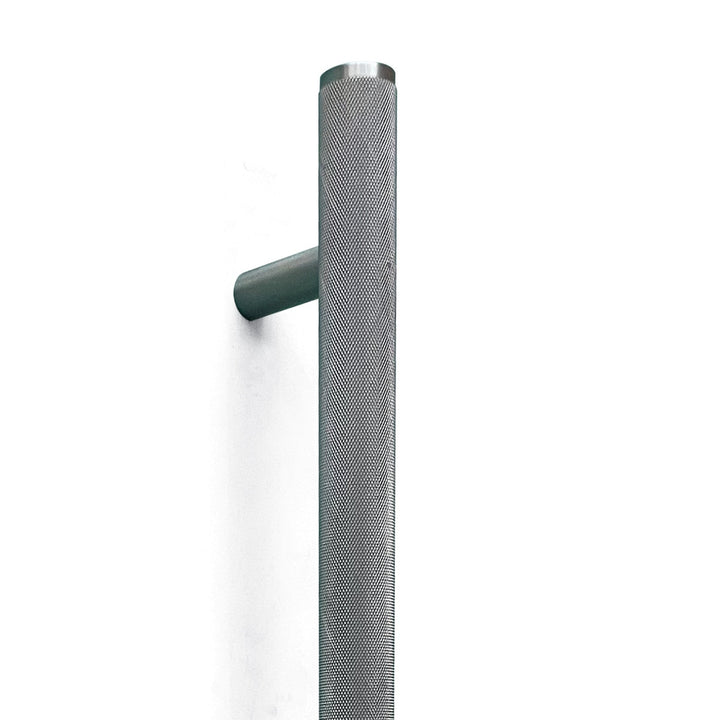 Bellevue Knurled Entry Pull Handle Dull Brushed Nickel