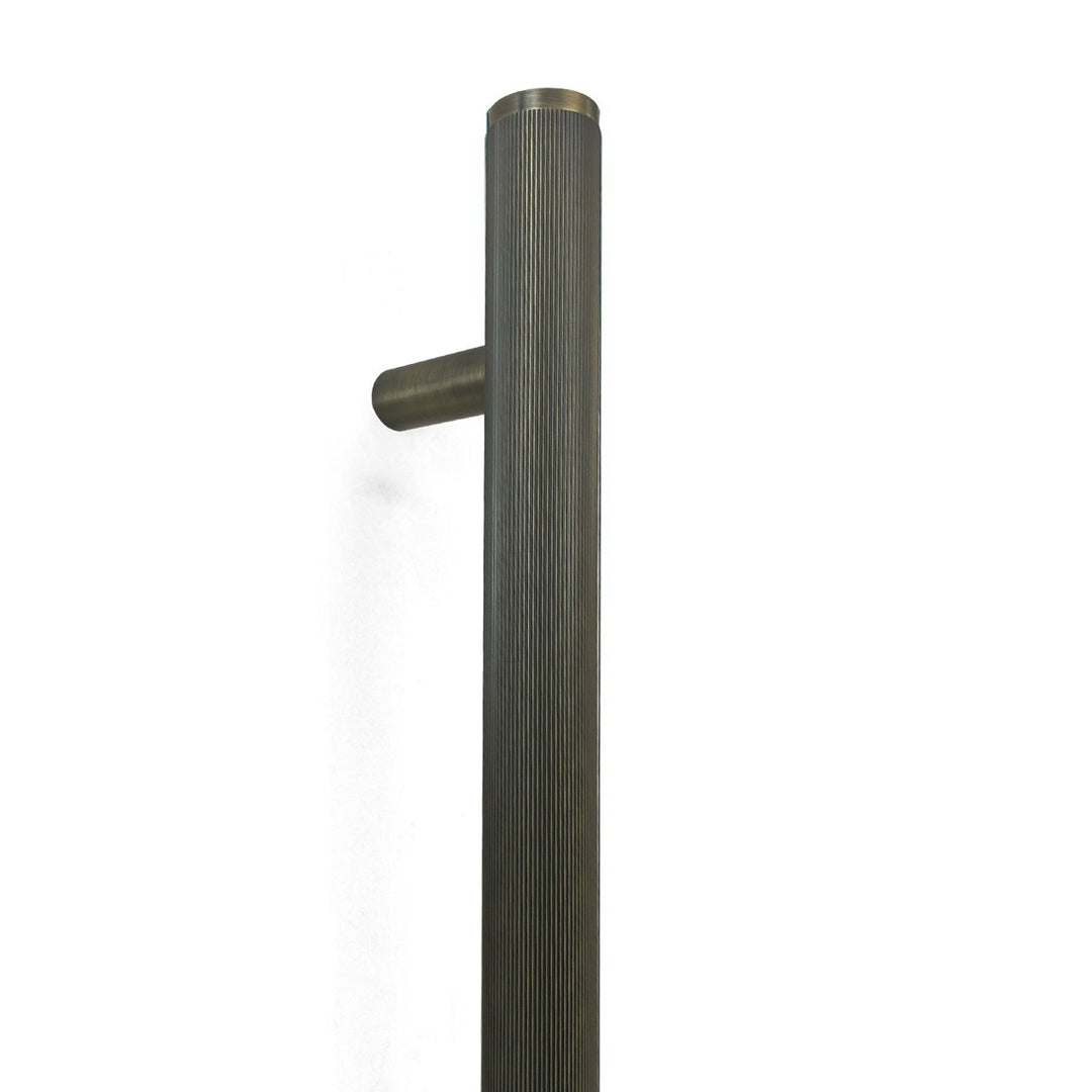 Bellevue Lined Entry Pull Handle Dark Brushed Brass