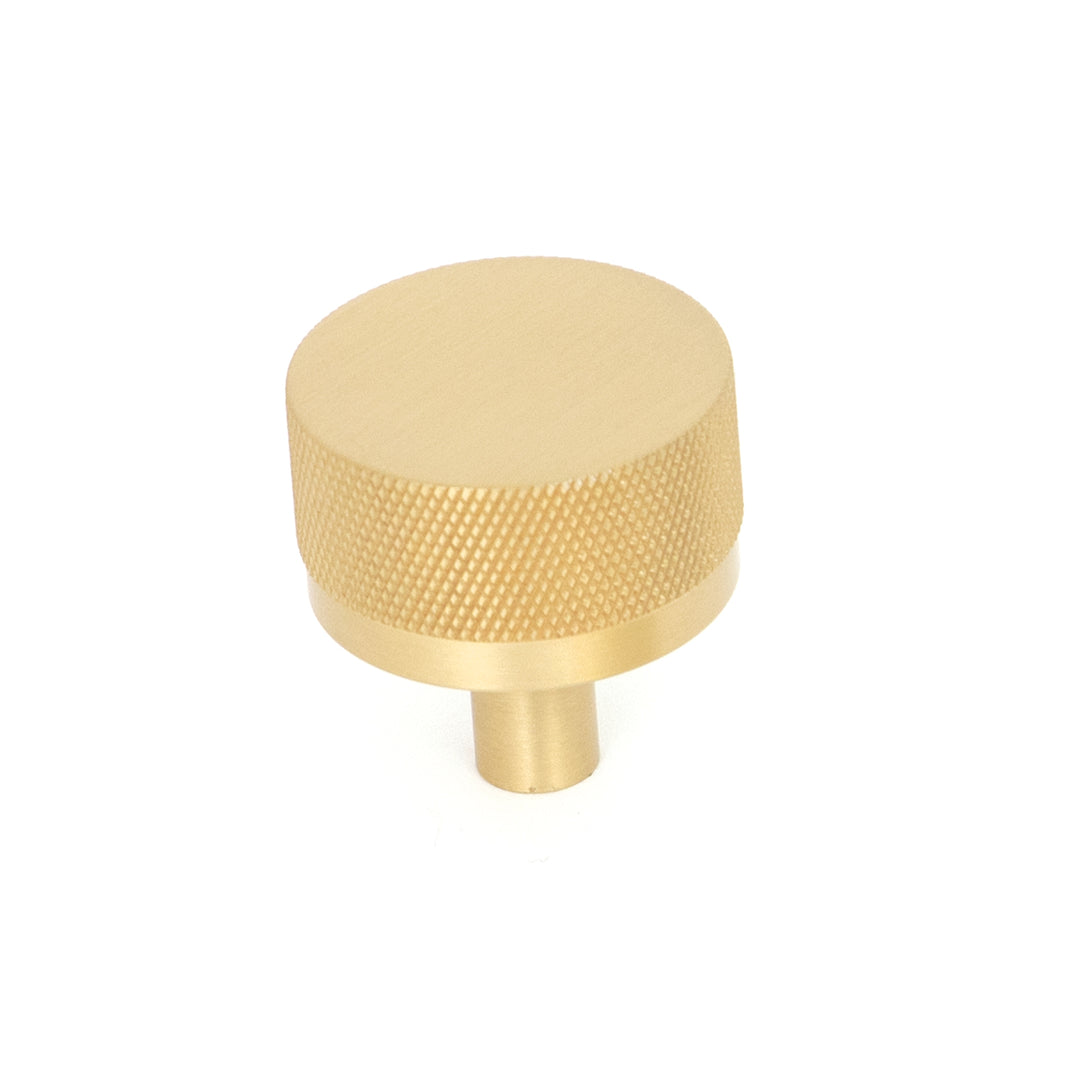 Bellevue Solid Brass Knurled Knob Brushed Satin Brass 35mm