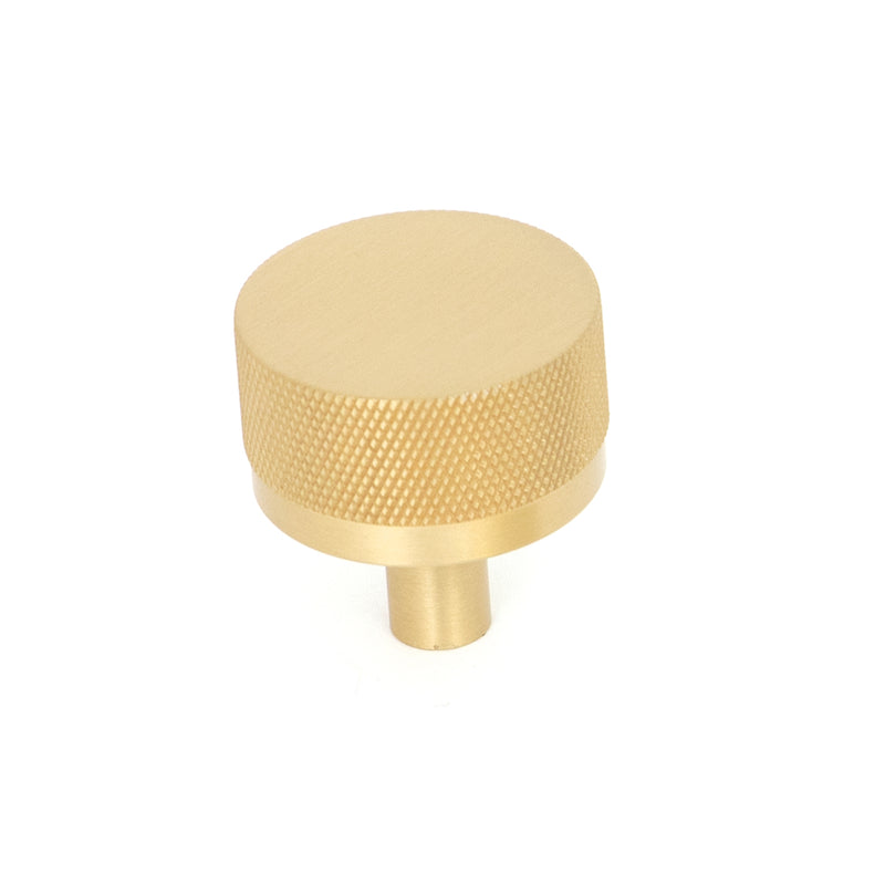Bellevue Solid Brass Knurled Knob Brushed Satin Brass 35mm