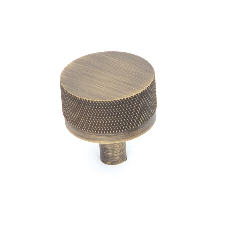 Bellevue Solid Brass Knurled Knob Dark Brushed Brass 35mm