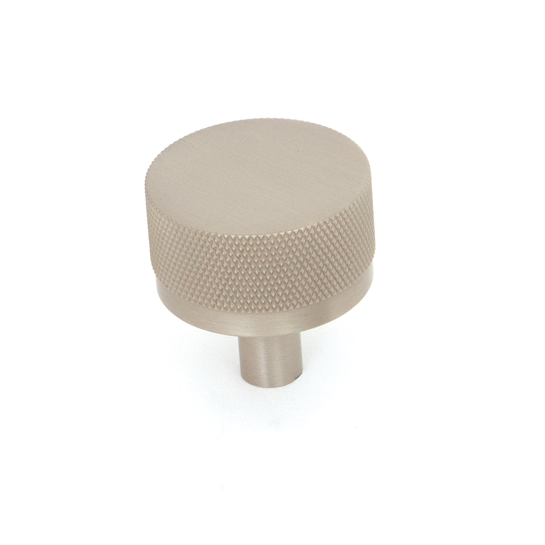 Bellevue Solid Brass Knurled Knob Dull Brushed Nickel 35mm