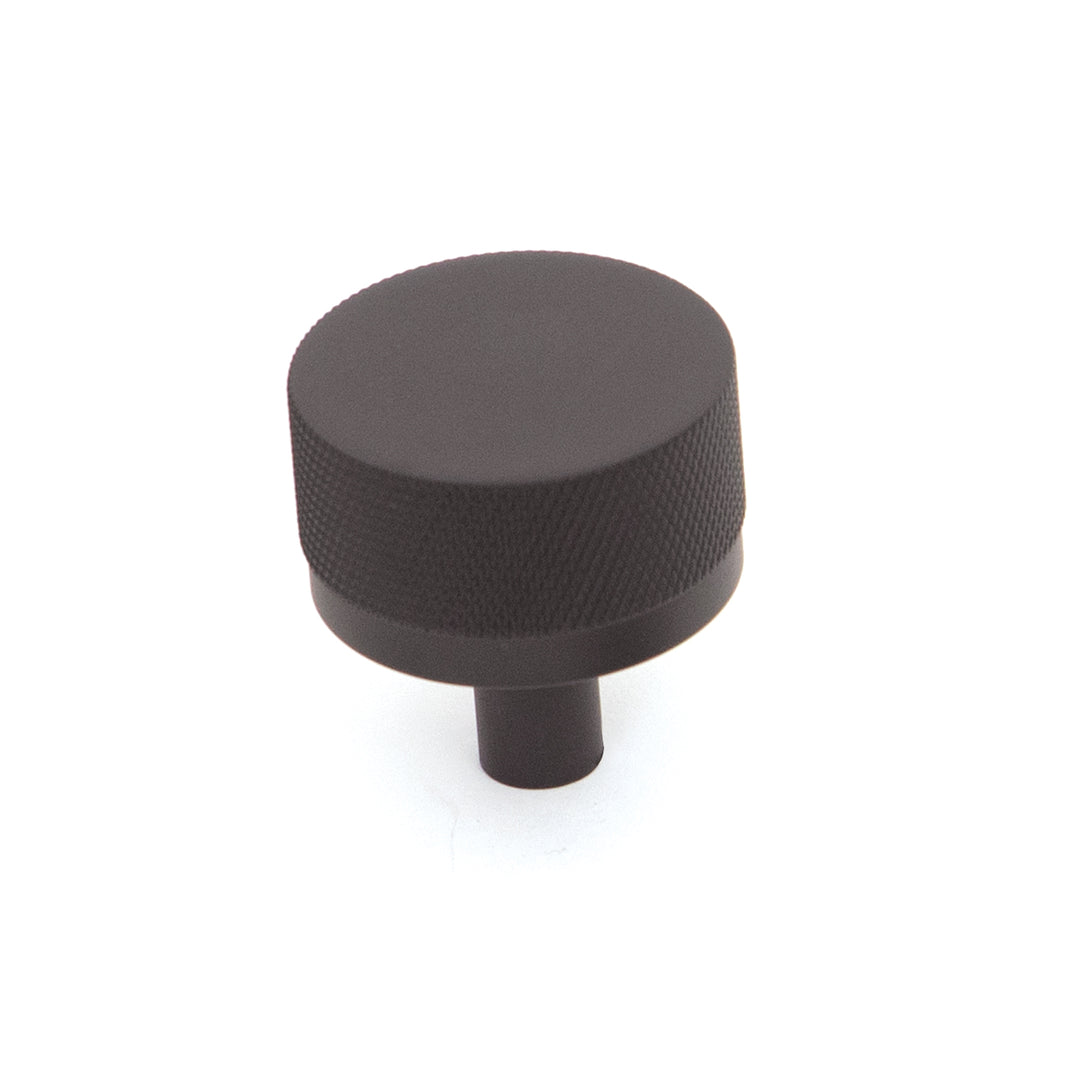 Bellevue Solid Brass Knurled Knob Matt Black 35mm