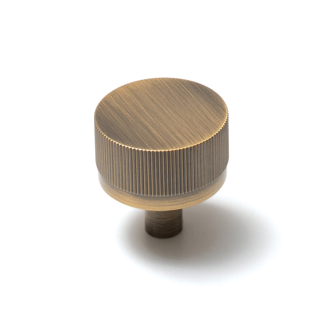 Bellevue Solid Brass Lined Knob Dark Brushed Brass 35mm