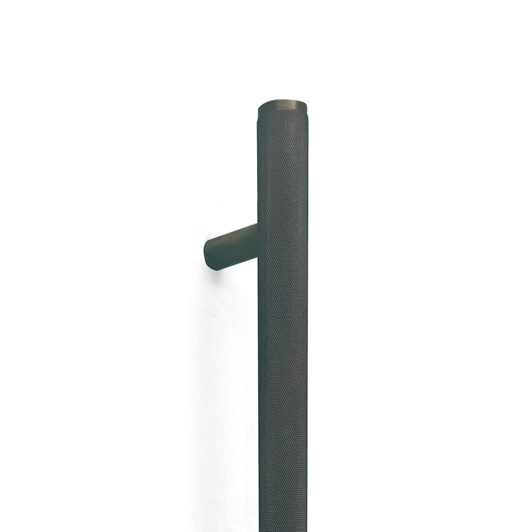 Bellevue Knurled Door Pull with Back-to-Back Fixing 416mm Bronze