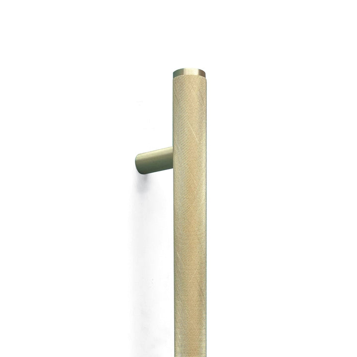 Bellevue Knurled Door Pull with Back-to-Back Fixing 416mm Brushed Satin Brass