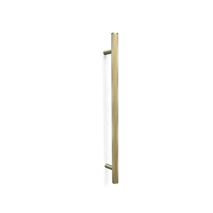 Bellevue Knurled Door Pull with Back-to-Back Fixing 416mm Brushed Satin Brass