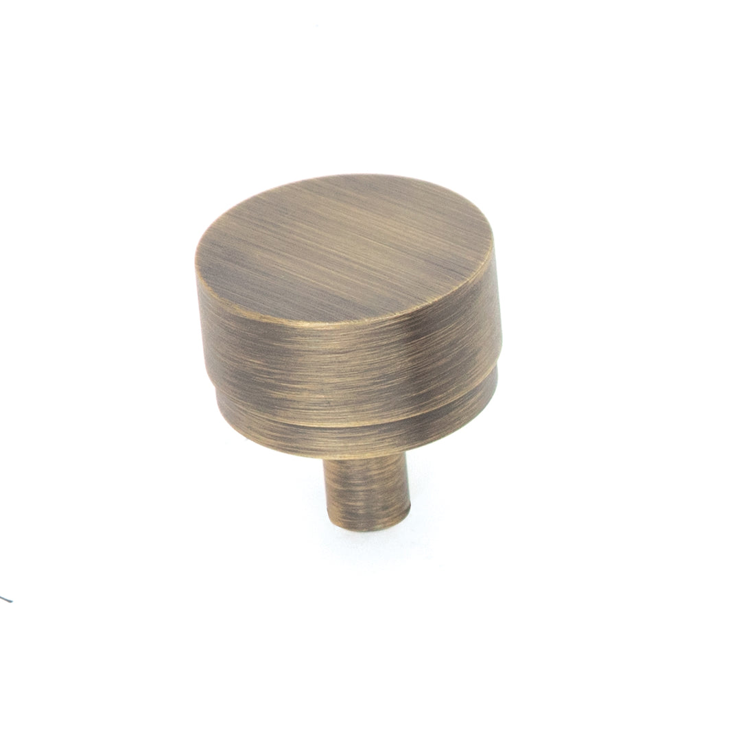 Bellevue Solid Brass Plain Knob Dark Brushed Brass 35mm