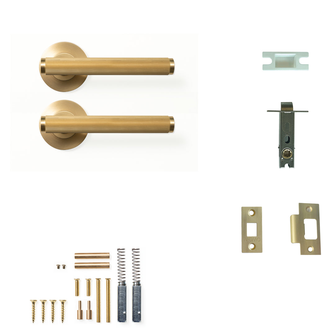 Bellevue Lined Lever Passage Set Brushed Satin Brass