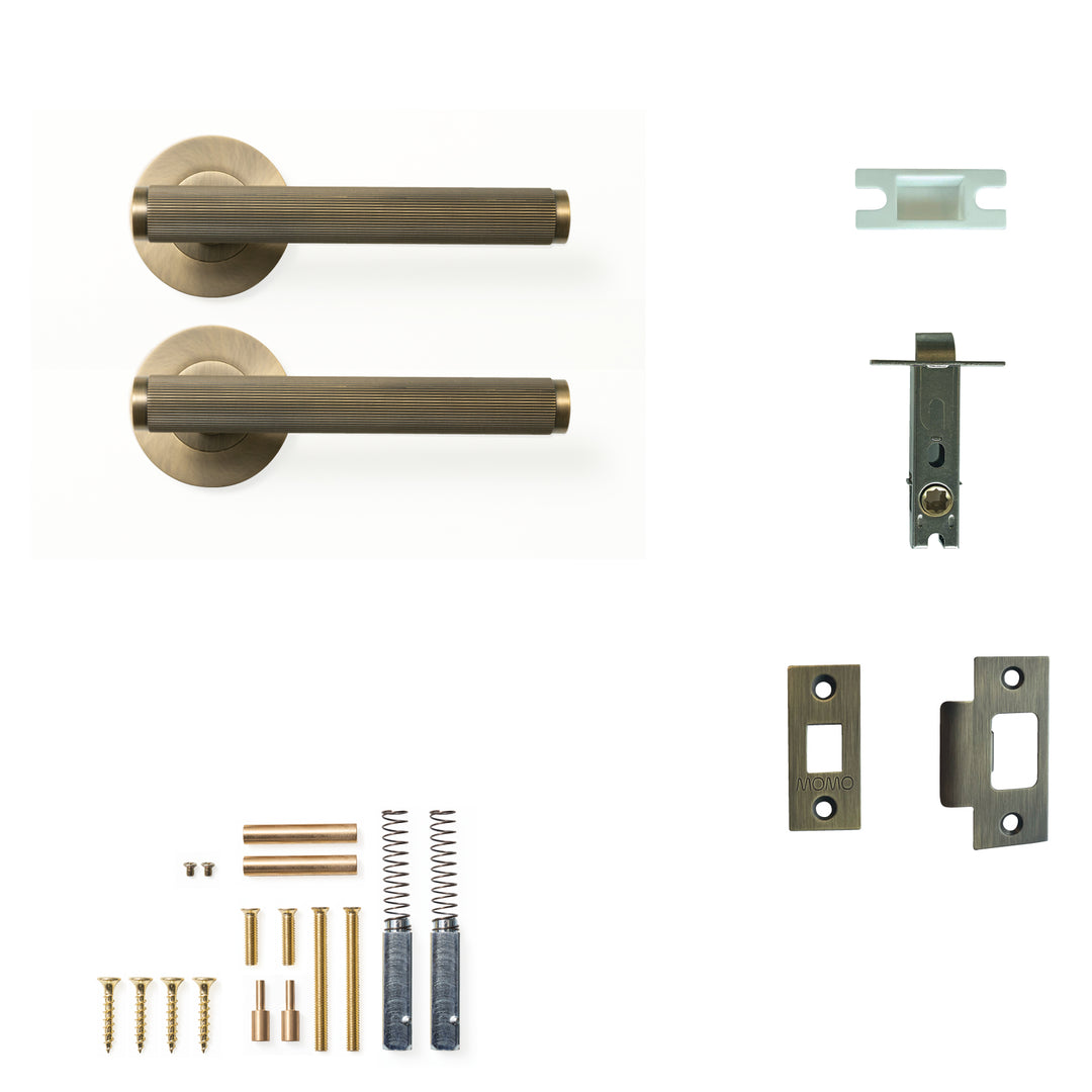 Bellevue Plain Lever Passage Set Dark Brushed Brass