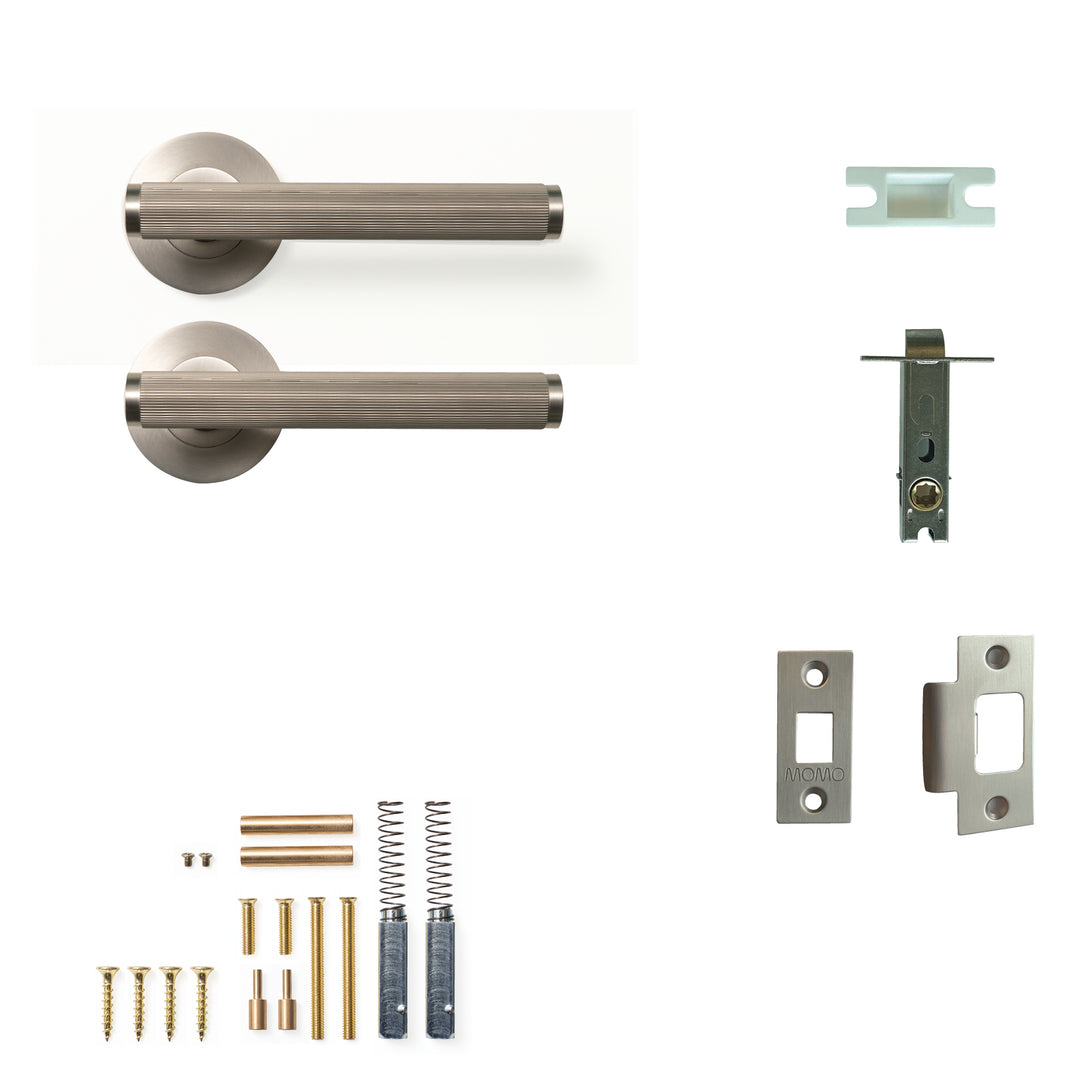 Bellevue Lined Lever Passage Set Dull Brushed Nickel