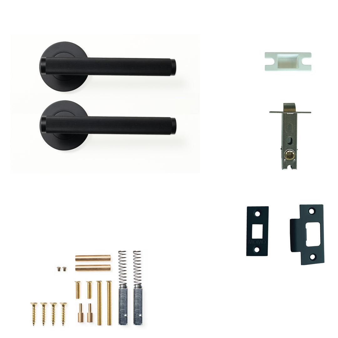 Bellevue Lined Lever Passage Set Matt Black