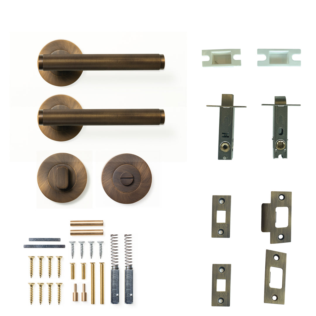 Bellevue Lined Lever Privacy Set Bronze