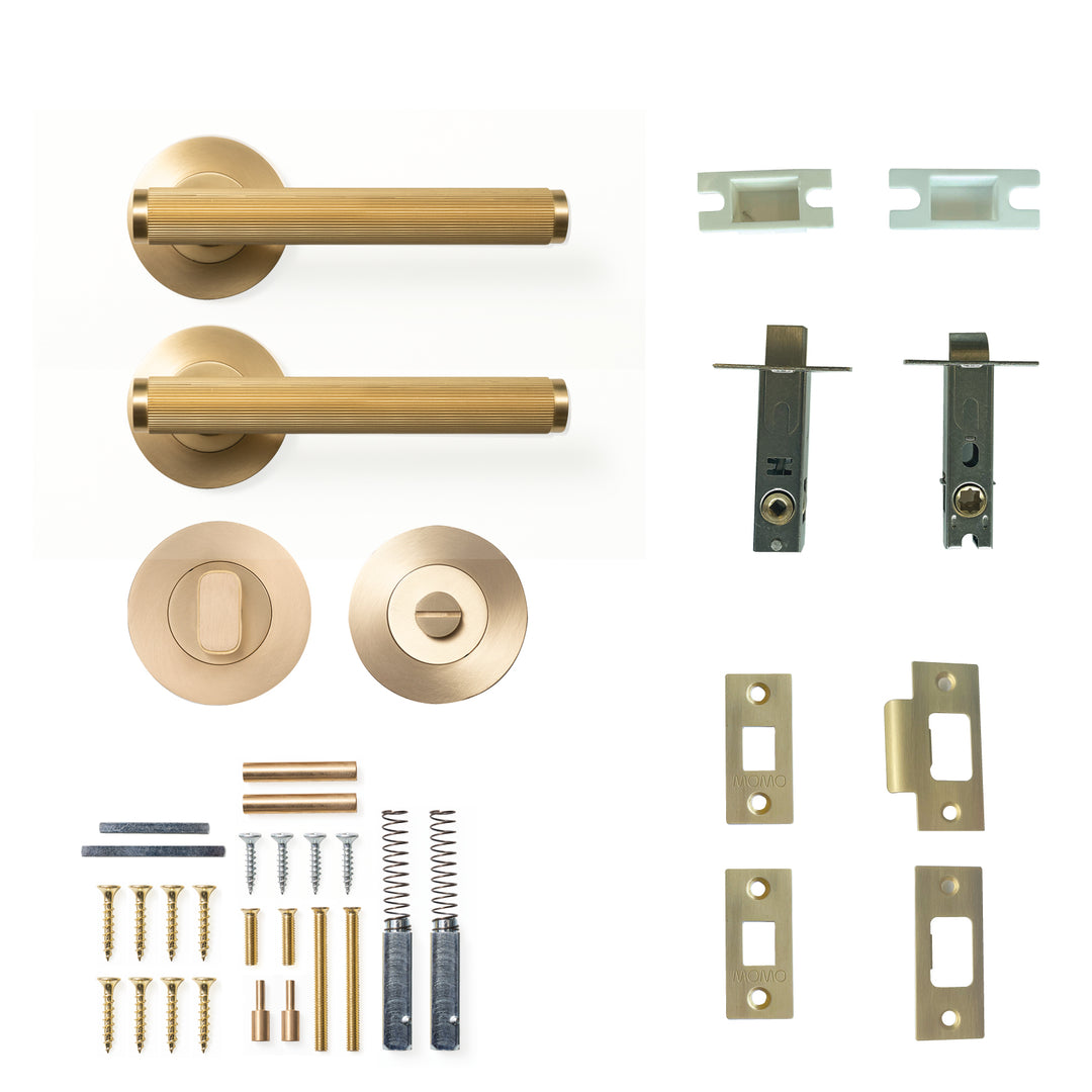 Bellevue Lined Lever Privacy Set Brushed Satin Brass
