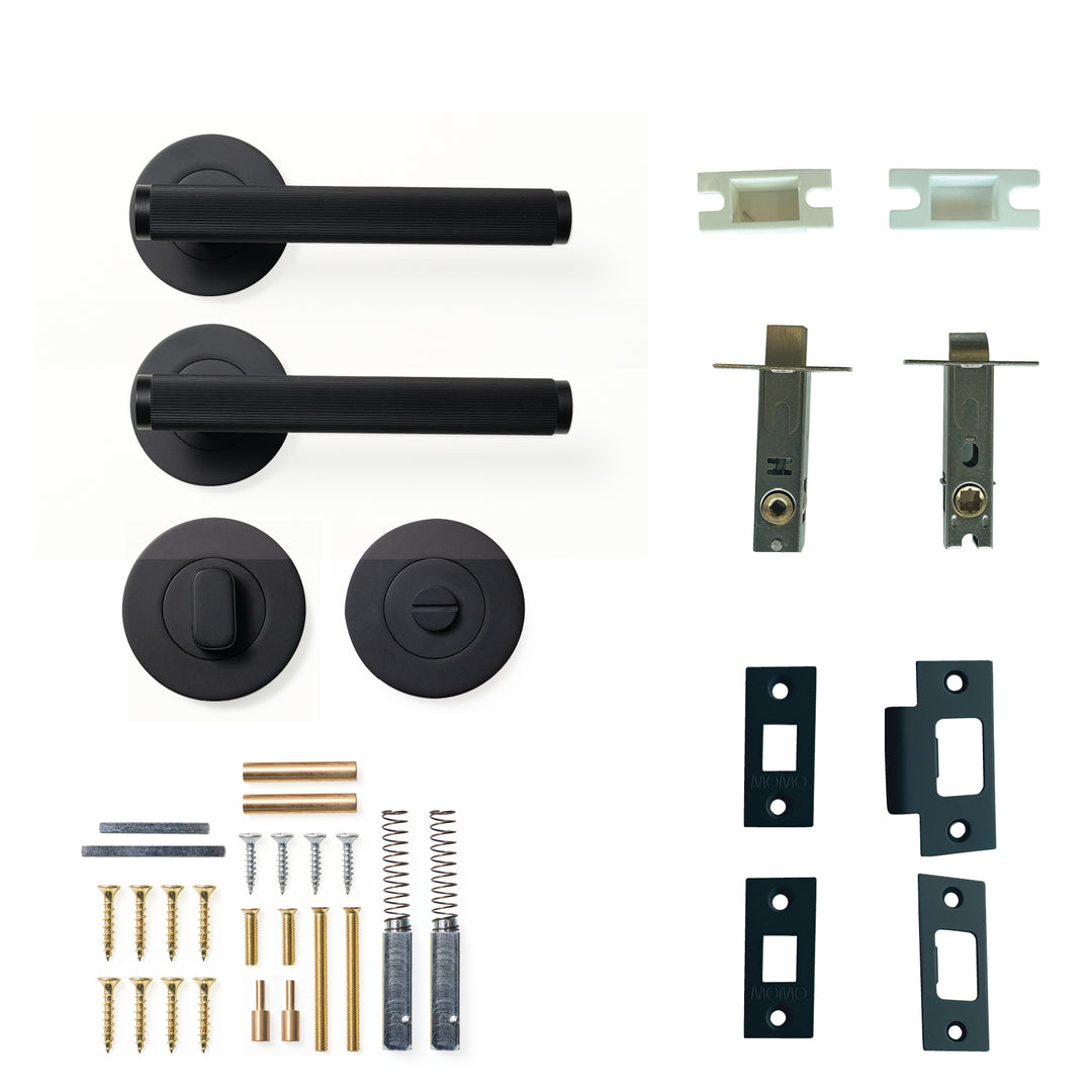 Bellevue Lined Lever Privacy Set Matt Black