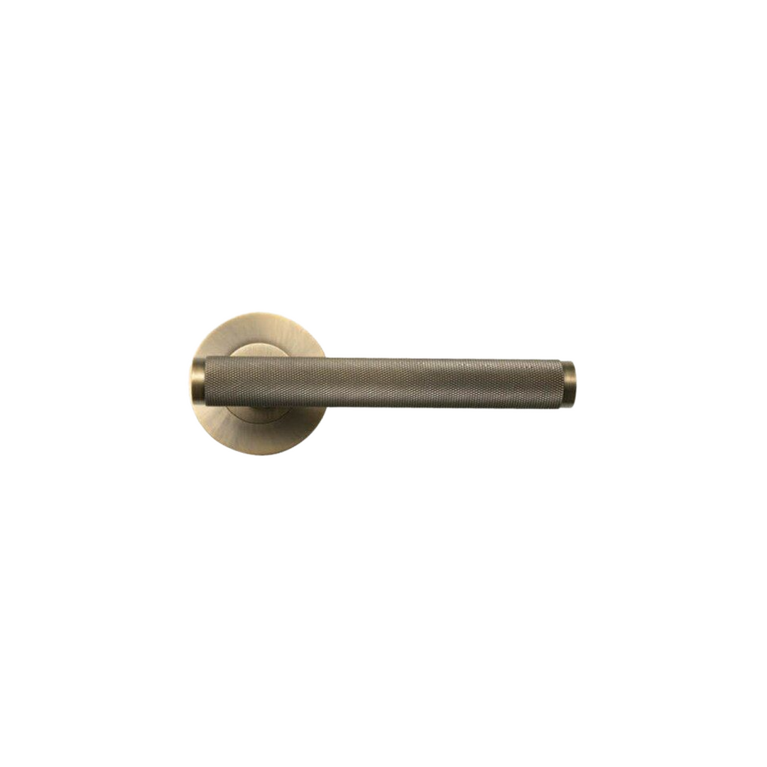 Bellevue Knurled Lever Handle Set Dark Brushed Brass