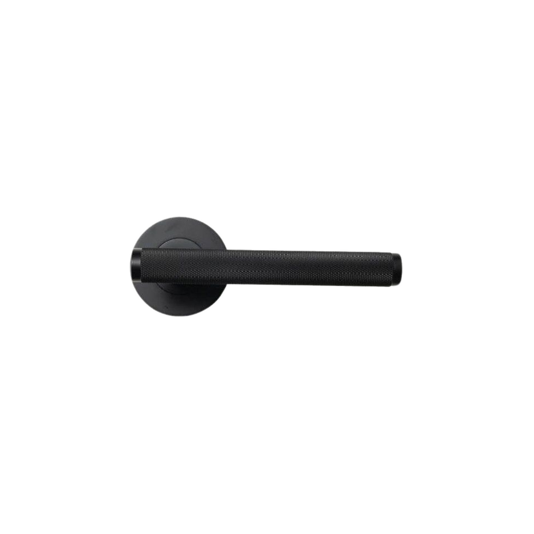 Bellevue Knurled Lever Handle Set Matt Black