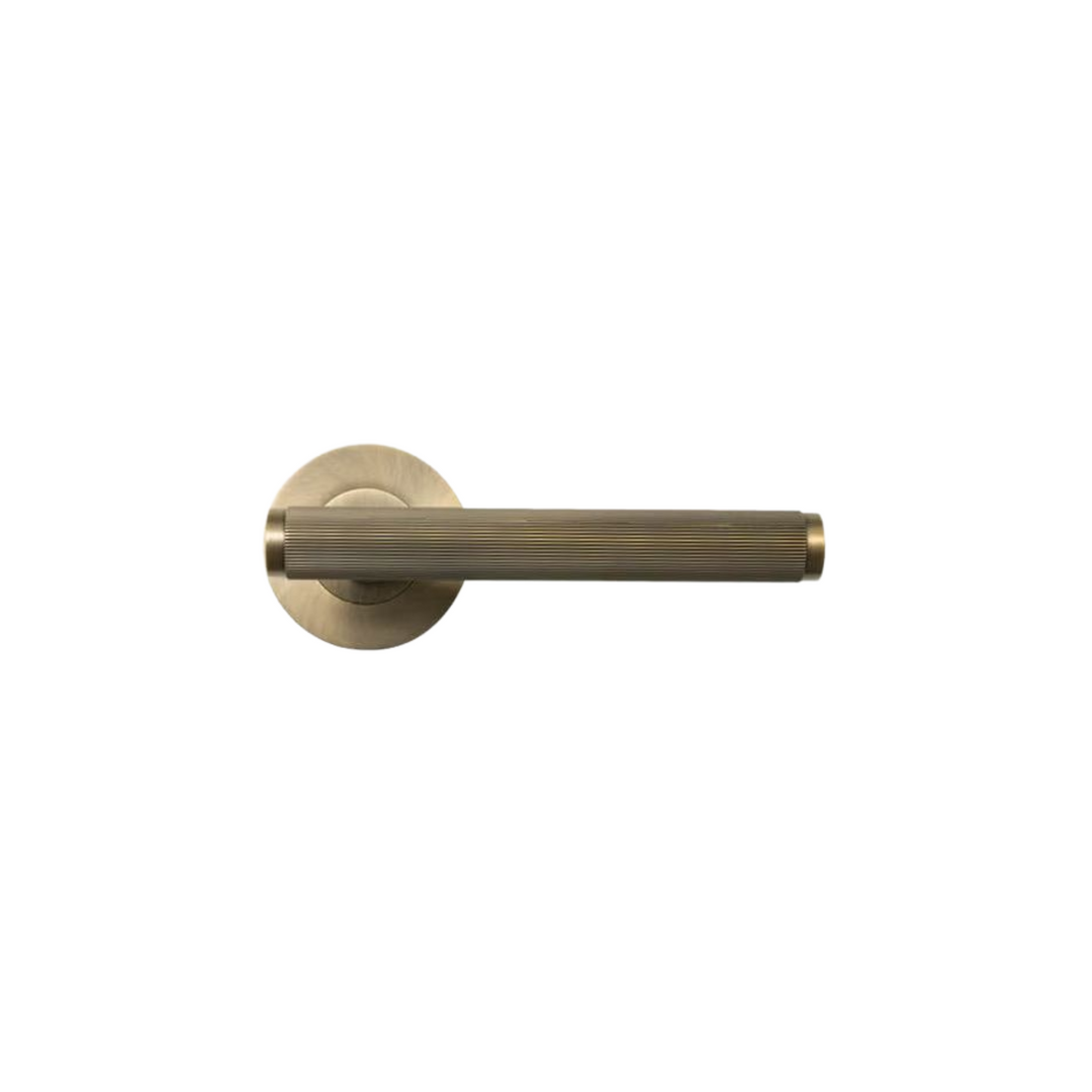 Bellevue Lined Lever Handle Set Dark Brushed Brass