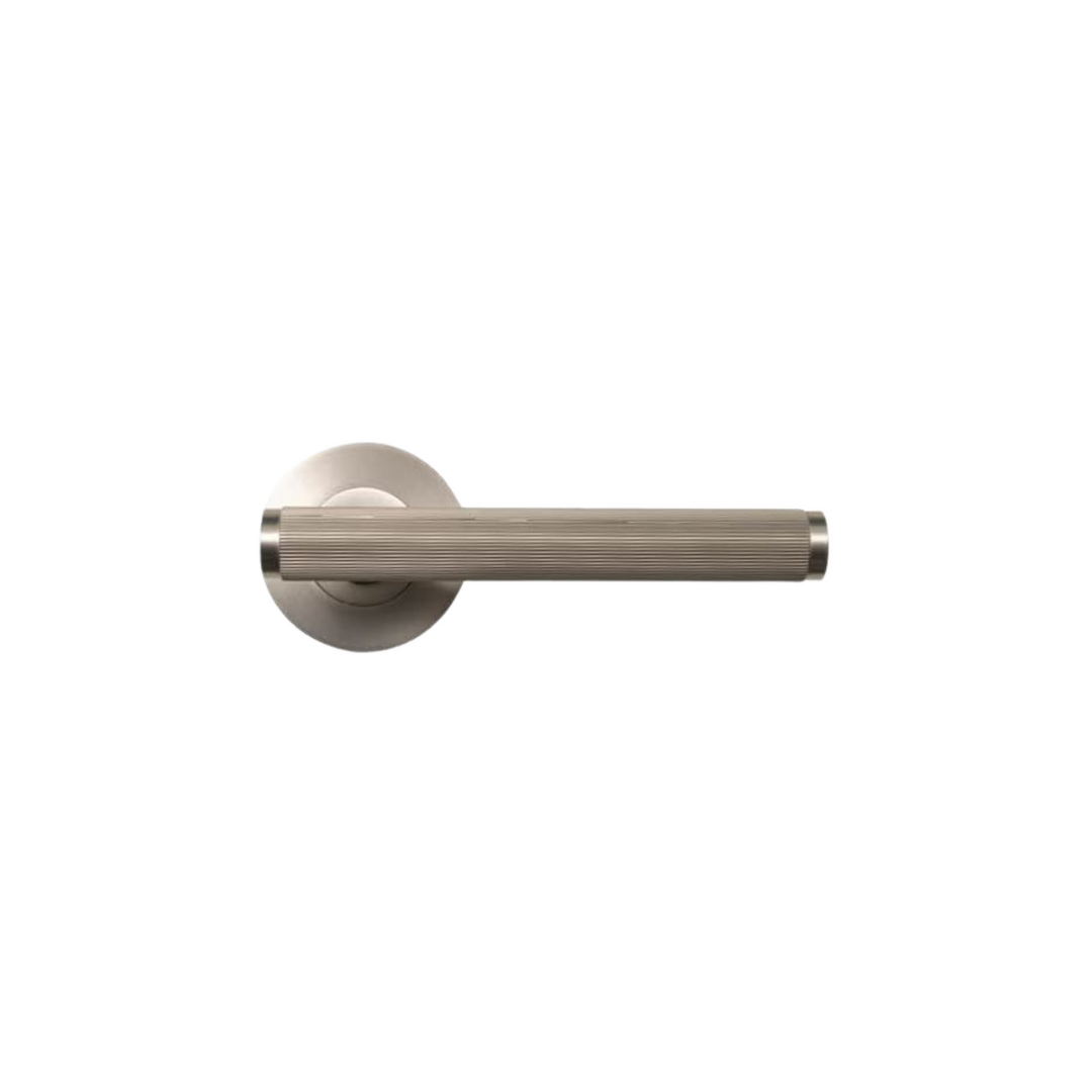 Bellevue Lined Lever Handle Set Dull Brushed Nickel