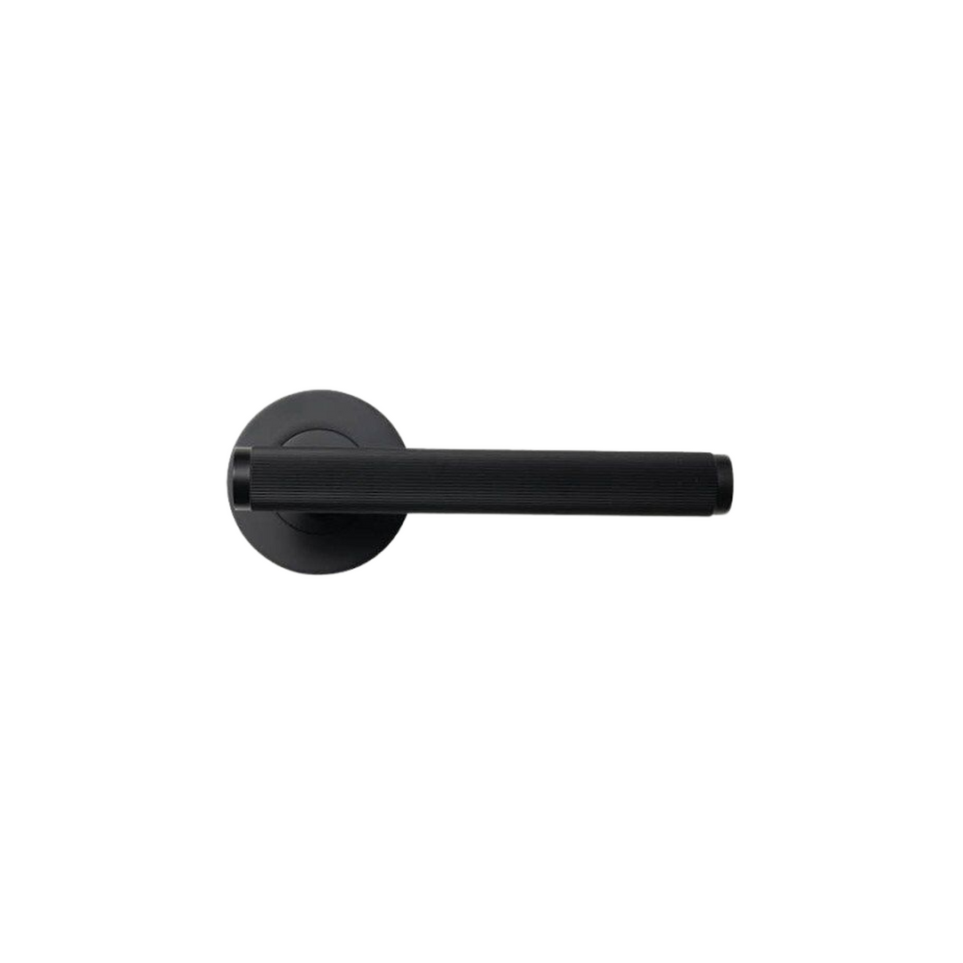 Bellevue Lined Lever Handle Set Matt Black