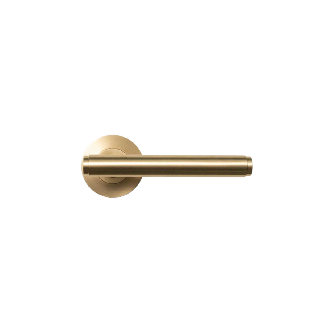 Bellevue Plain Lever Handle Set Brushed Satin Brass