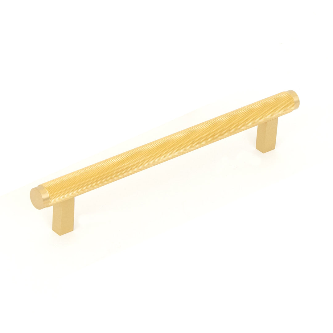 Bellevue Solid Brass Knurled Bar Pull Brushed Satin Brass 160mm