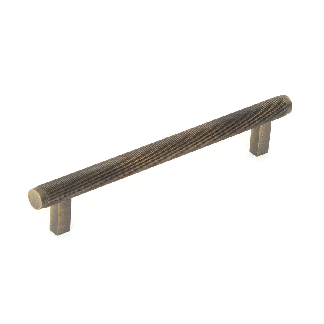 Bellevue Solid Brass Knurled Bar Pull Dark Brushed Brass 160mm