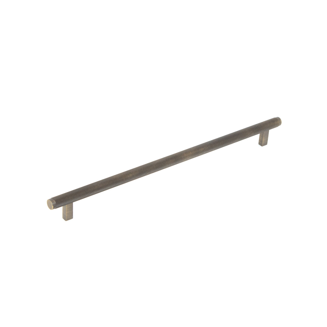 Bellevue Solid Brass Knurled Bar Pull Dark Brushed Brass 320mm