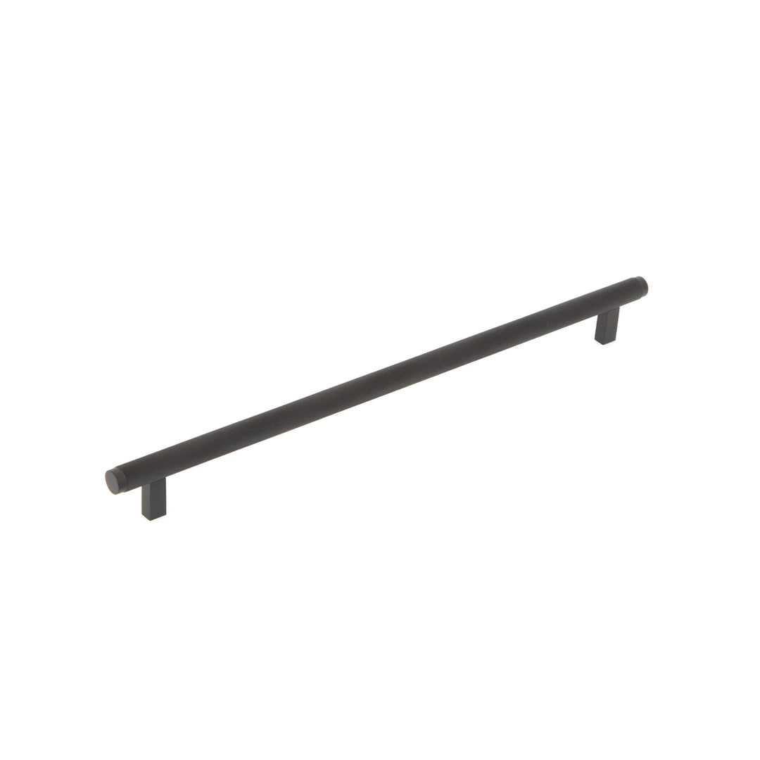 Bellevue Solid Brass Knurled Bar Pull Matt Black 320mm