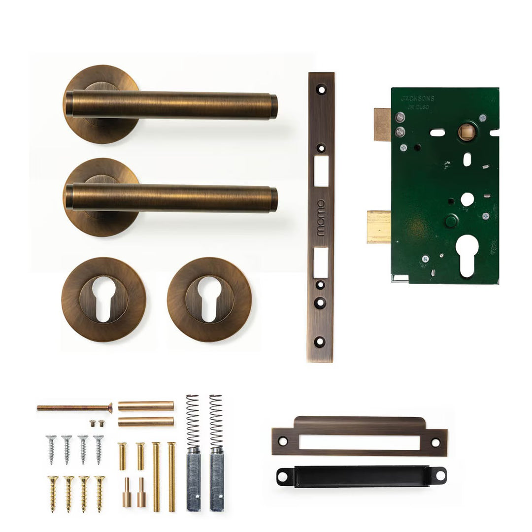 Bellevue Plain Lever Mortice Entrance Set Bronze