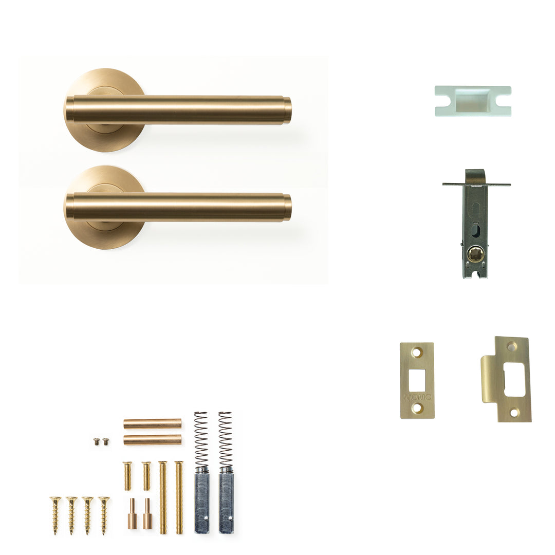 Bellevue Plain Lever Passage Set Brushed Satin Brass