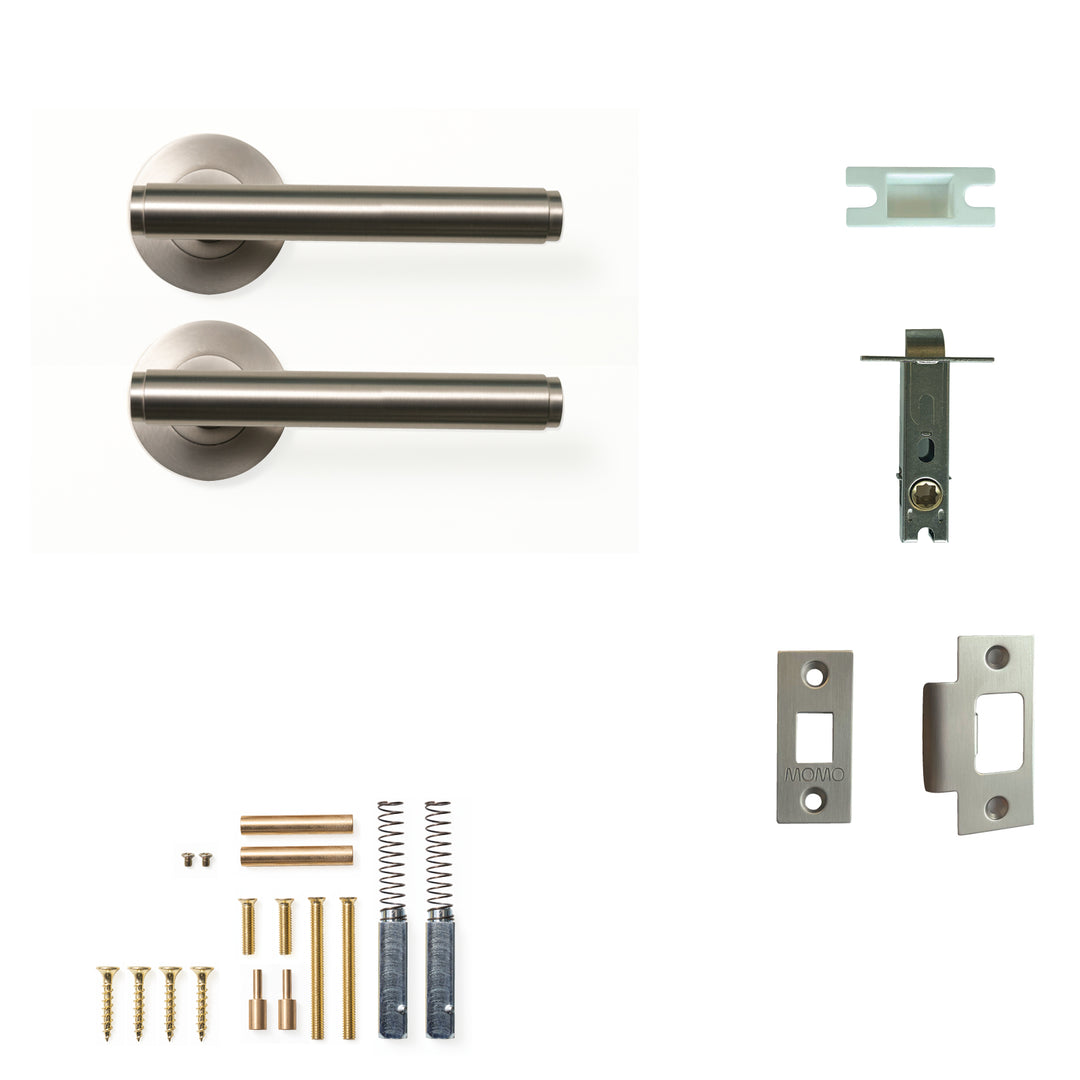 Bellevue Plain Lever Passage Set Dull Brushed Nickel