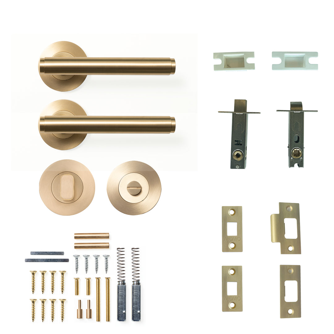 Bellevue Plain Lever Privacy Set Brushed Satin Brass