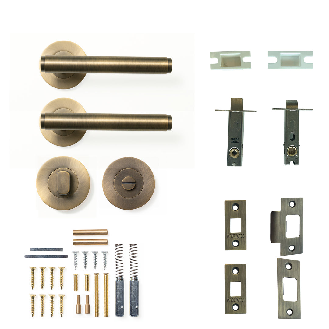 Bellevue Plain Lever Privacy Set Dark Brushed Brass