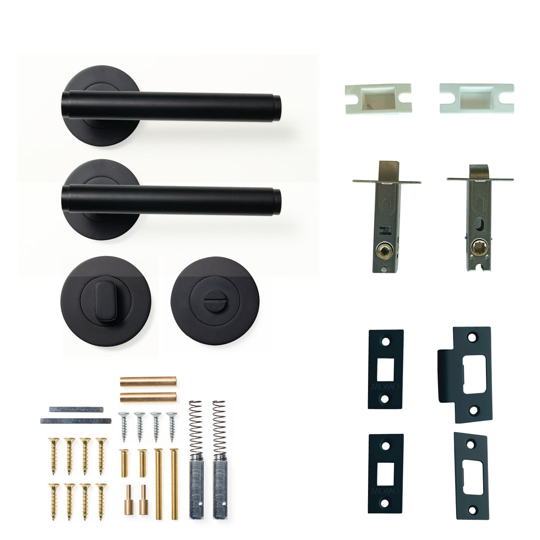 Bellevue Plain Lever Privacy Set Matt Black