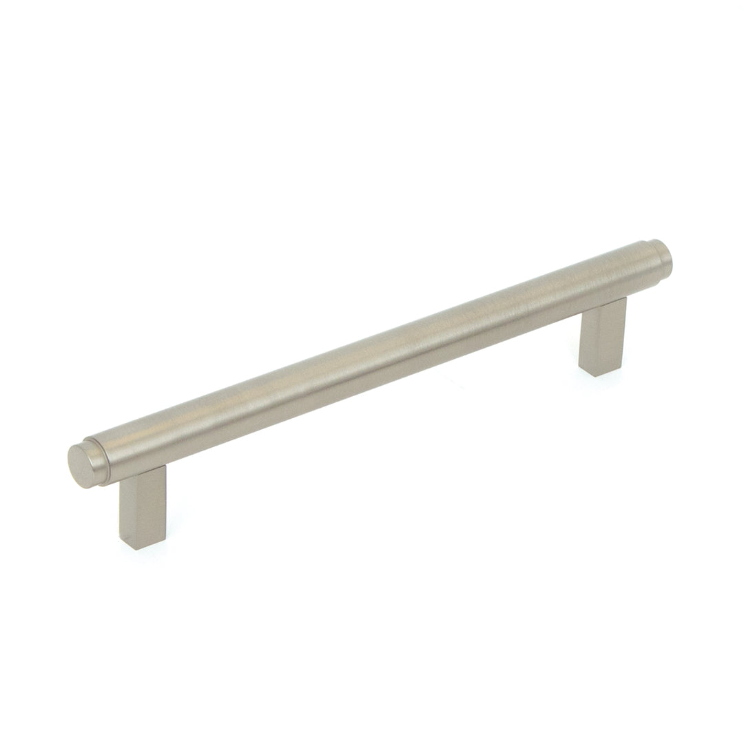 Bellevue Solid Brass Plain Bar Pull Dull Brushed Nickel 160mm