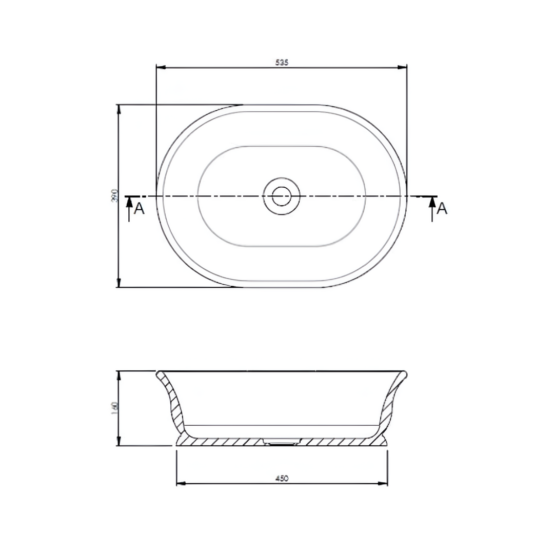 Cambridge 54 x 39 TitanCast Basin Satin Silk White