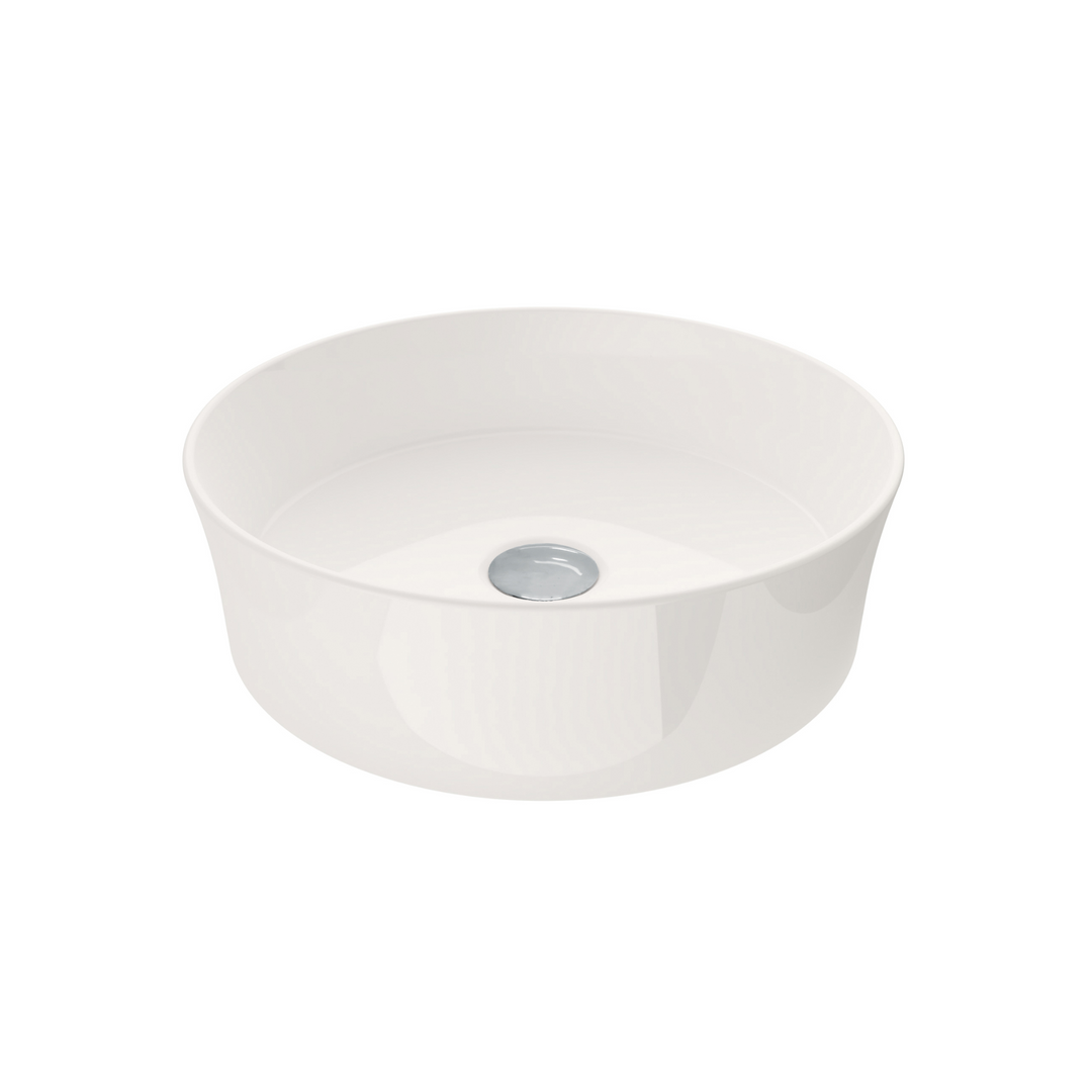 Fino Round 382 Above Counter Fireclay Basin Gloss White