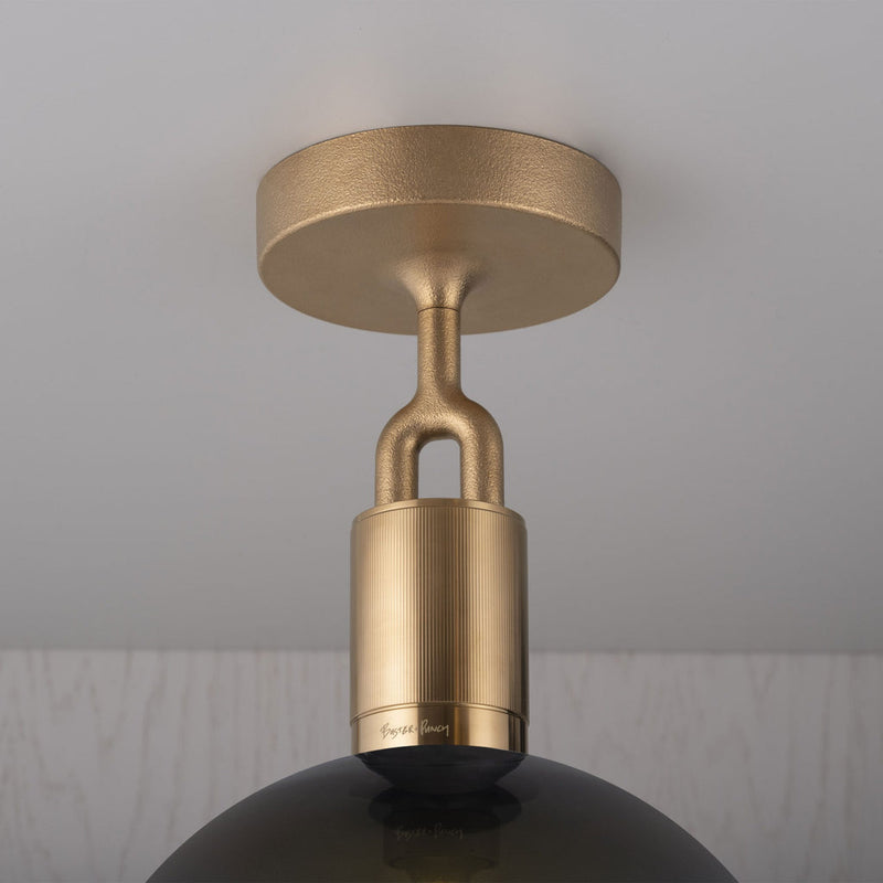 Forked Ceiling / Globe / Smoked / Large / Brass