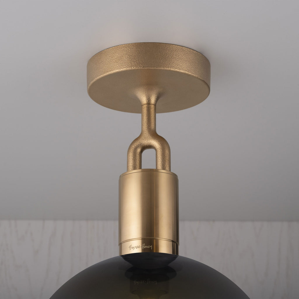 Forked Ceiling / Globe / Smoked / Medium / Brass