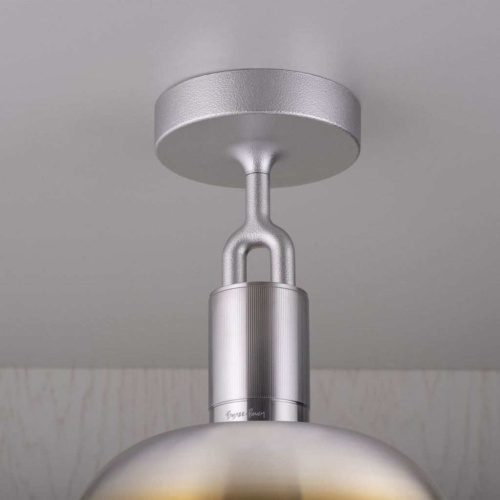 Forked Ceiling / Shade / Globe / Opal / Large / Burnt Steel